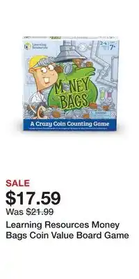Kohl's Learning Resources Money Bags Coin Value Board Game offer