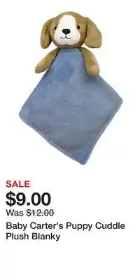 Kohl's Baby Carter's Puppy Cuddle Plush Blanky offer