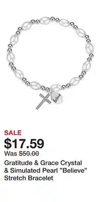Kohl's Gratitude & Grace Crystal & Simulated Pearl Believe Stretch Bracelet offer