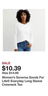 Kohl's Women's Sonoma Goods For Life Everyday Long Sleeve Crewneck Tee offer