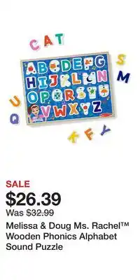 Kohl's Melissa & Doug Ms. Rachel Wooden Phonics Alphabet Sound Puzzle offer