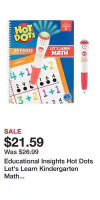 Kohl's Educational Insights Hot Dots Let's Learn Kindergarten Math Interactive Book! offer