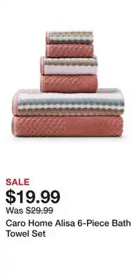 Kohl's Caro Home Alisa 6-Piece Bath Towel Set offer