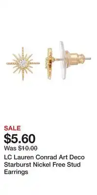 Kohl's LC Lauren Conrad Art Deco Starburst Nickel Free Stud Earrings offer