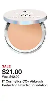 Kohl's IT Cosmetics CC+ Airbrush Perfecting Powder Foundation offer