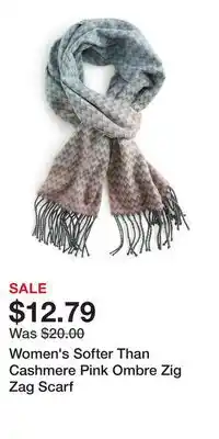 Kohl's Women's Softer Than Cashmere Pink Ombre Zig Zag Scarf offer