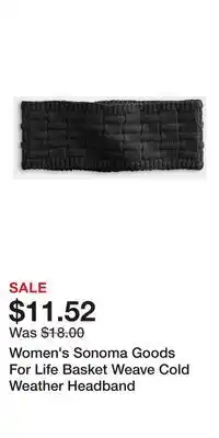 Kohl's Women's Sonoma Goods For Life Basket Weave Cold Weather Headband offer