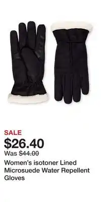 Kohl's Women's isotoner Lined Microsuede Water Repellent Gloves offer