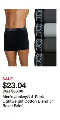 Kohl's Men's Jockey 4-Pack Lightweight Cotton Blend 5 Boxer Brief offer