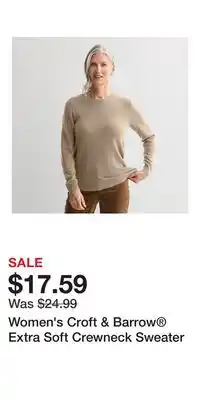 Kohl's Women's Croft & Barrow Extra Soft Crewneck Sweater offer