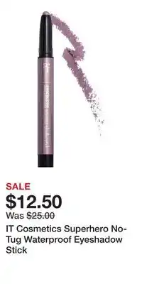 Kohl's IT Cosmetics Superhero No-Tug Waterproof Eyeshadow Stick offer