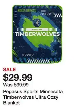 Dick's Sporting Goods Pegasus Sports Minnesota Timberwolves Ultra Cozy Blanket offer