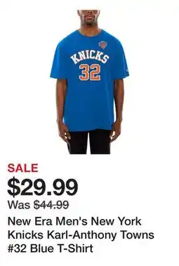 Dick's Sporting Goods New Era Men's New York Knicks Karl-Anthony Towns #32 Blue T-Shirt offer