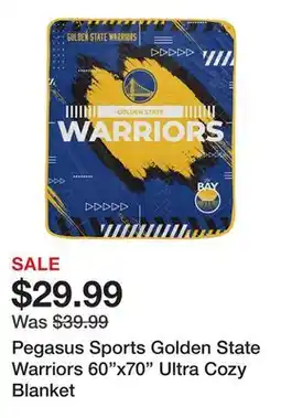 Dick's Sporting Goods Pegasus Sports Golden State Warriors 60x70 Ultra Cozy Blanket offer