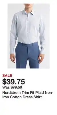 Nordstrom Nordstrom Trim Fit Plaid Non-Iron Cotton Dress Shirt offer