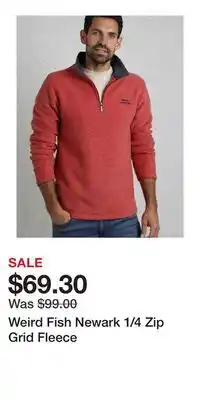 Nordstrom Weird Fish Newark 1/4 Zip Grid Fleece offer