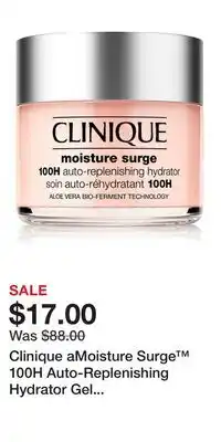 Nordstrom Clinique aMoisture Surge 100H Auto-Replenishing Hydrator Gel Moisturizer with Hyaluronic Acid offer