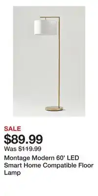Nordstrom Montage Modern 60' LED Smart Home Compatible Floor Lamp offer