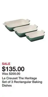 Nordstrom Le Creuset The Heritage Set of 3 Rectangular Baking Dishes offer