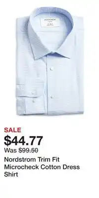 Nordstrom Nordstrom Trim Fit Microcheck Cotton Dress Shirt offer