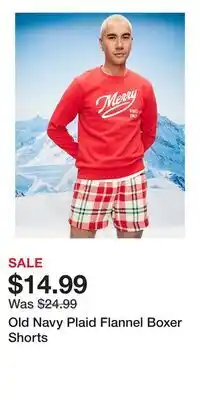 Old Navy Old Navy Plaid Flannel Boxer Shorts offer