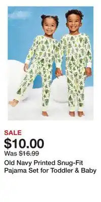 Old Navy Old Navy Printed Snug-Fit Pajama Set for Toddler & Baby offer
