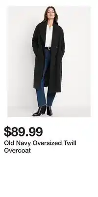 Old Navy Old Navy Oversized Twill Overcoat offer