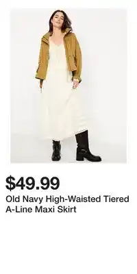 Old Navy Old Navy High-Waisted Tiered A-Line Maxi Skirt offer