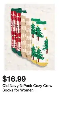 Old Navy Old Navy 3-Pack Cozy Crew Socks for Women offer