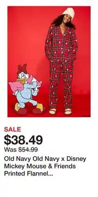 Old Navy Old Navy Old Navy x Disney Mickey Mouse & Friends Printed Flannel Pajama Set for Women offer