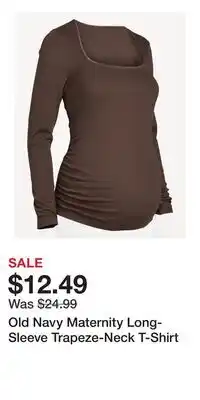 Old Navy Old Navy Maternity Long-Sleeve Trapeze-Neck T-Shirt offer