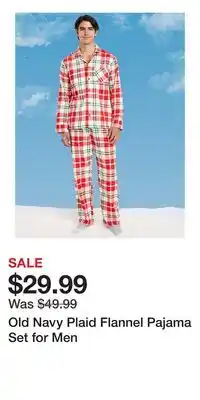 Old Navy Old Navy Plaid Flannel Pajama Set for Men offer