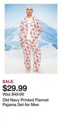 Old Navy Old Navy Printed Flannel Pajama Set for Men offer