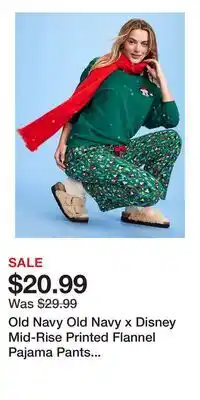 Old Navy Old Navy Old Navy x Disney Mid-Rise Printed Flannel Pajama Pants for Women offer