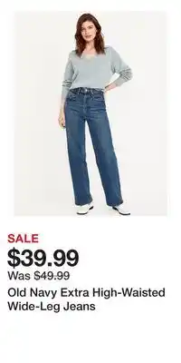 Old Navy Old Navy Extra High-Waisted Wide-Leg Jeans offer