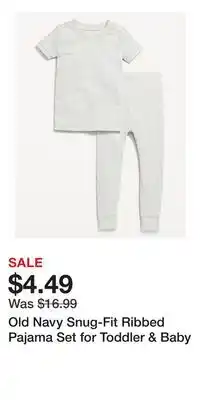 Old Navy Old Navy Snug-Fit Ribbed Pajama Set for Toddler & Baby offer