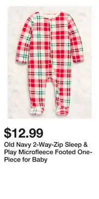 Old Navy Old Navy 2-Way-Zip Sleep & Play Microfleece Footed One-Piece for Baby offer