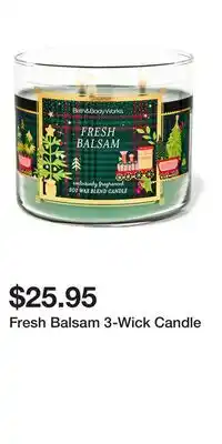 Bath & Body Works Fresh Balsam 3-Wick Candle offer