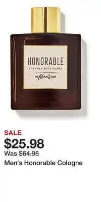 Bath & Body Works Men's Honorable Cologne offer