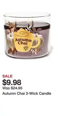 Bath & Body Works Autumn Chai 3-Wick Candle offer