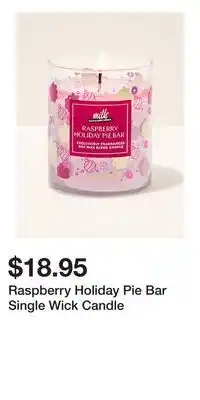 Bath & Body Works Raspberry Holiday Pie Bar Single Wick Candle offer