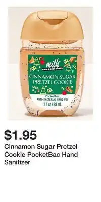 Bath & Body Works Cinnamon Sugar Pretzel Cookie PocketBac Hand Sanitizer offer