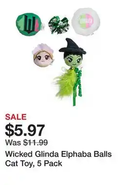 Petsmart Wicked Glinda Elphaba Balls Cat Toy, 5 Pack offer
