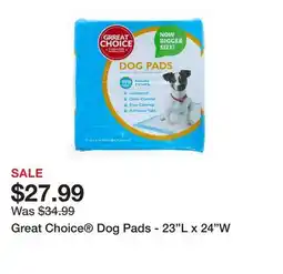 Petsmart Great Choice Dog Pads - 23L x 24W offer