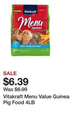 Petsmart Vitakraft Menu Value Guinea Pig Food 4LB offer
