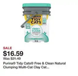 Petsmart Purina Tidy Cats Free & Clean Natural Clumping Multi-Cat Clay Cat Litter - Unscented, Low Dust offer