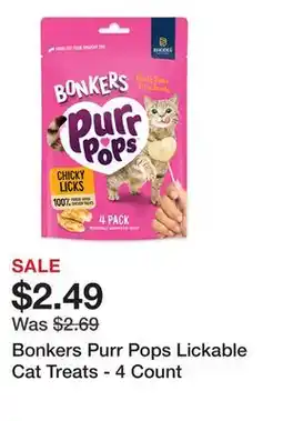 Petsmart Bonkers Purr Pops Lickable Cat Treats - 4 Count offer
