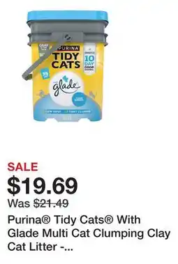 Petsmart Purina Tidy Cats With Glade Multi Cat Clumping Clay Cat Litter - Clear Springs Scent, Low Dust offer
