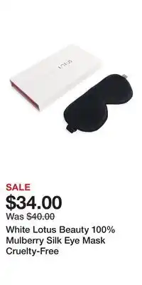 Ulta Beauty White Lotus Beauty 100% Mulberry Silk Eye Mask Cruelty-Free offer