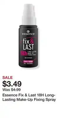 Ulta Beauty Essence Fix & Last 18H Long-Lasting Make-Up Fixing Spray offer